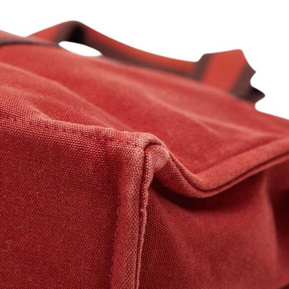 Hermes Foul Tote MM Bag Handbag Red Canvas Women's HERMES - Picture 4 of 9